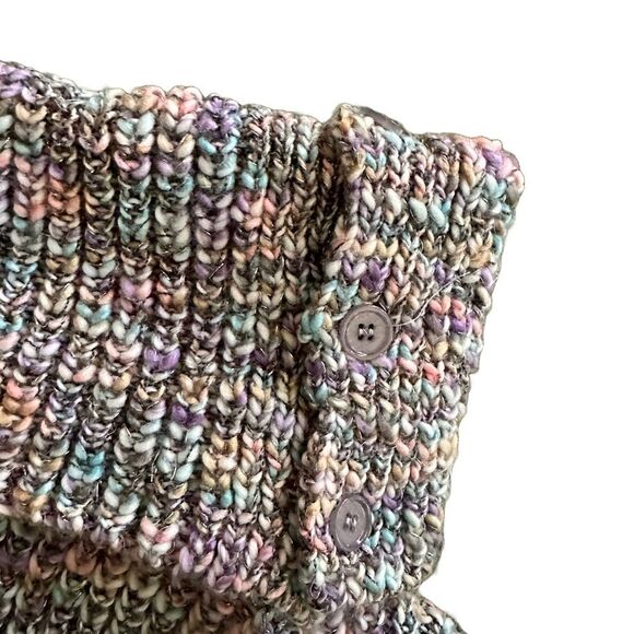 Roz&Ali Chunky Knit Turtleneck Sweater Multicolor Marled Raglan Sleeve Womens 2X - Picture 3 of 4